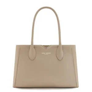 Honoré Cloe Midi taupe calfskin leather handbag