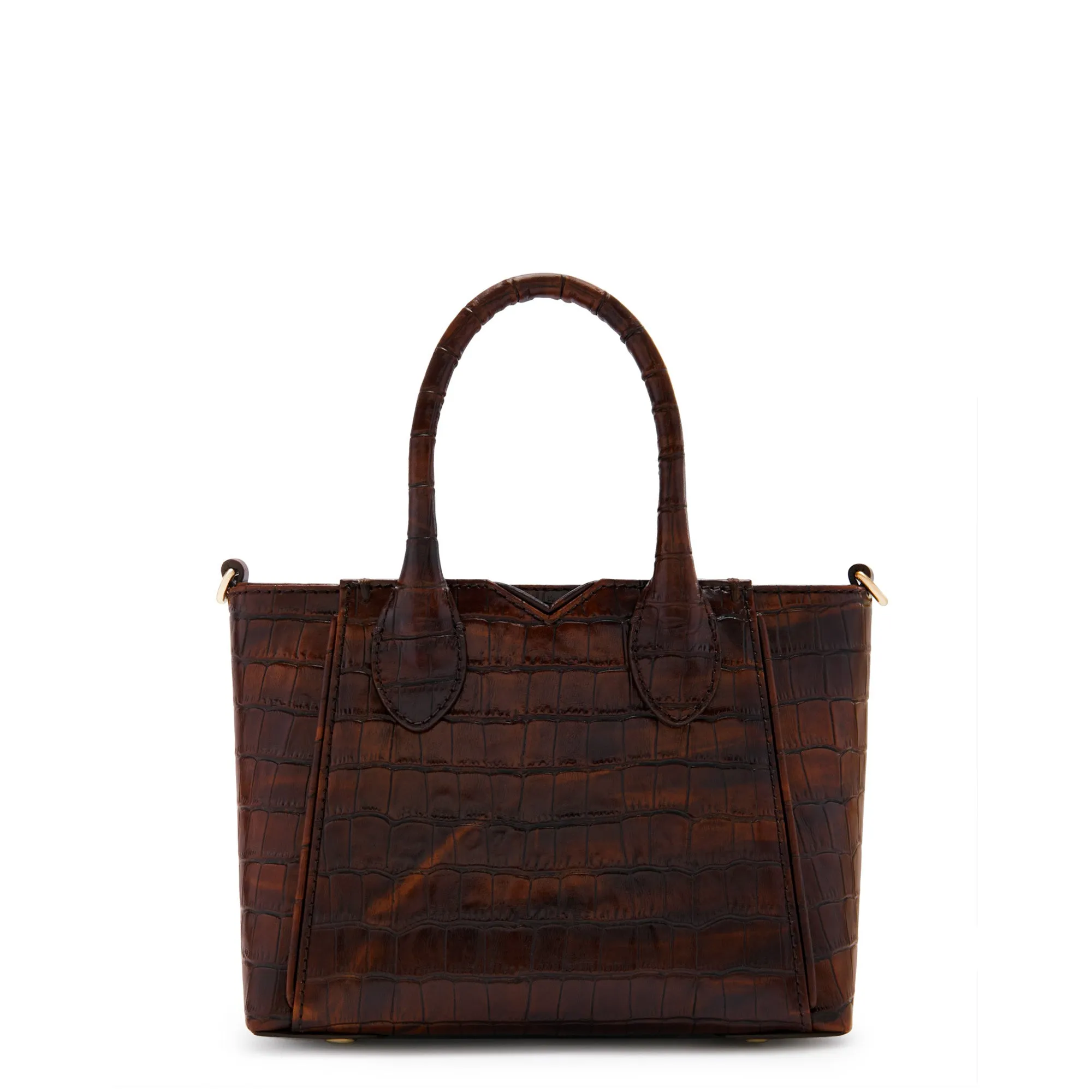 Honoré Cloe Mini croco brown calfskin leather handbag