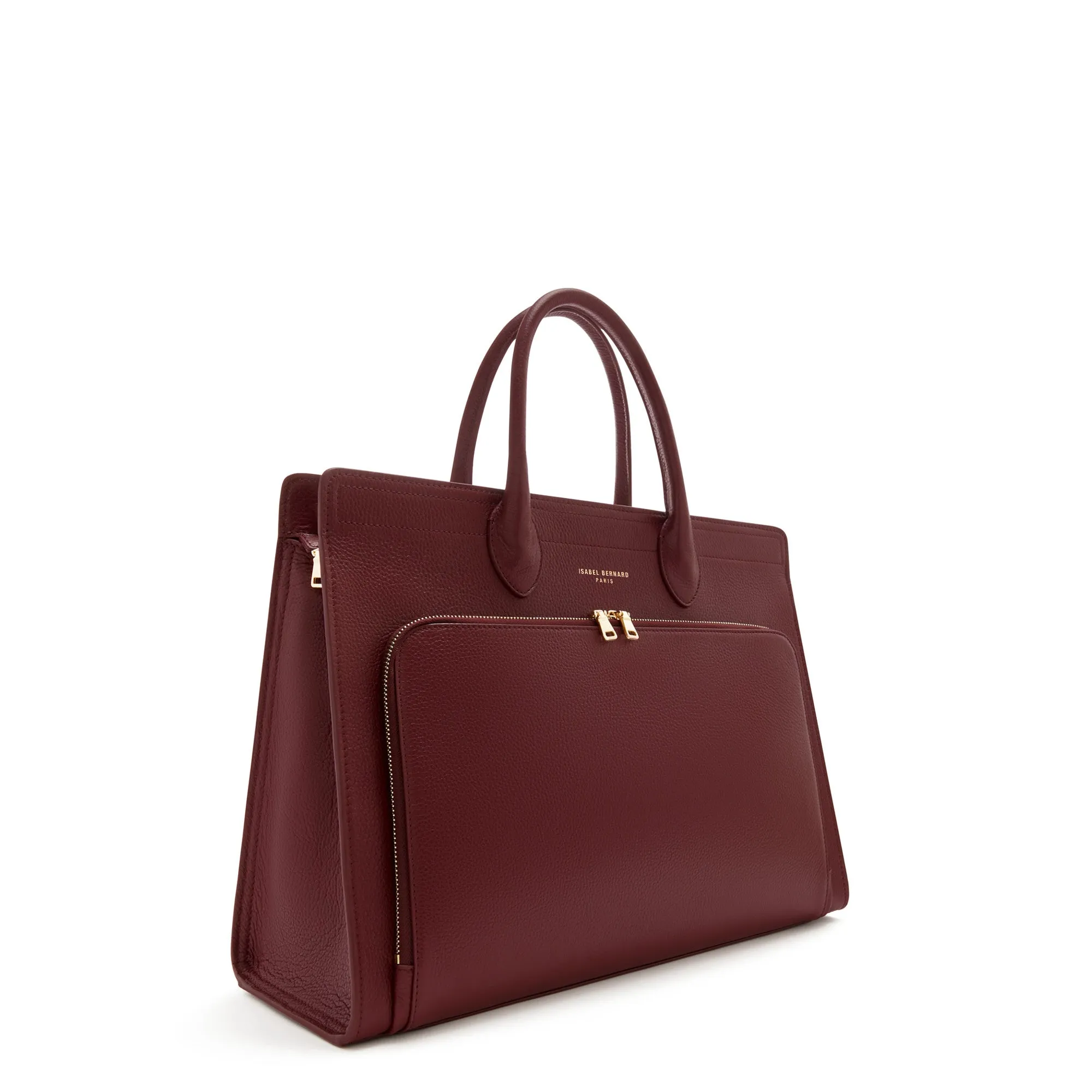 Honoré Nadine bordeaux red calfskin leather handbag with laptop compartment