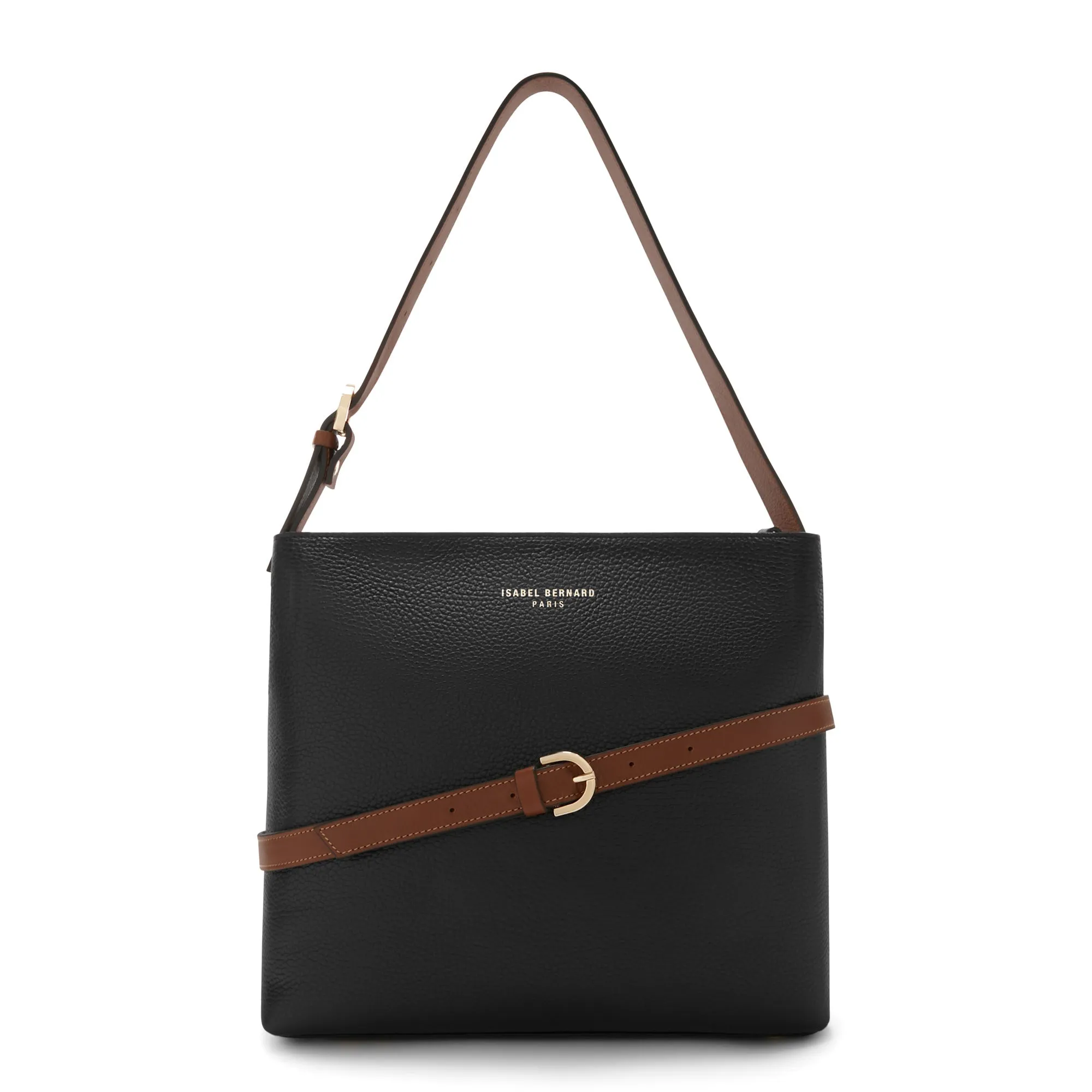 Honoré Adriane Midi black leather shoulder bag calfskin leather