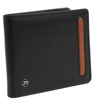 Jack Abrahams Goat Nappa Leather Bi-Fold Wallet with Flip ID Window Brown/Cognac