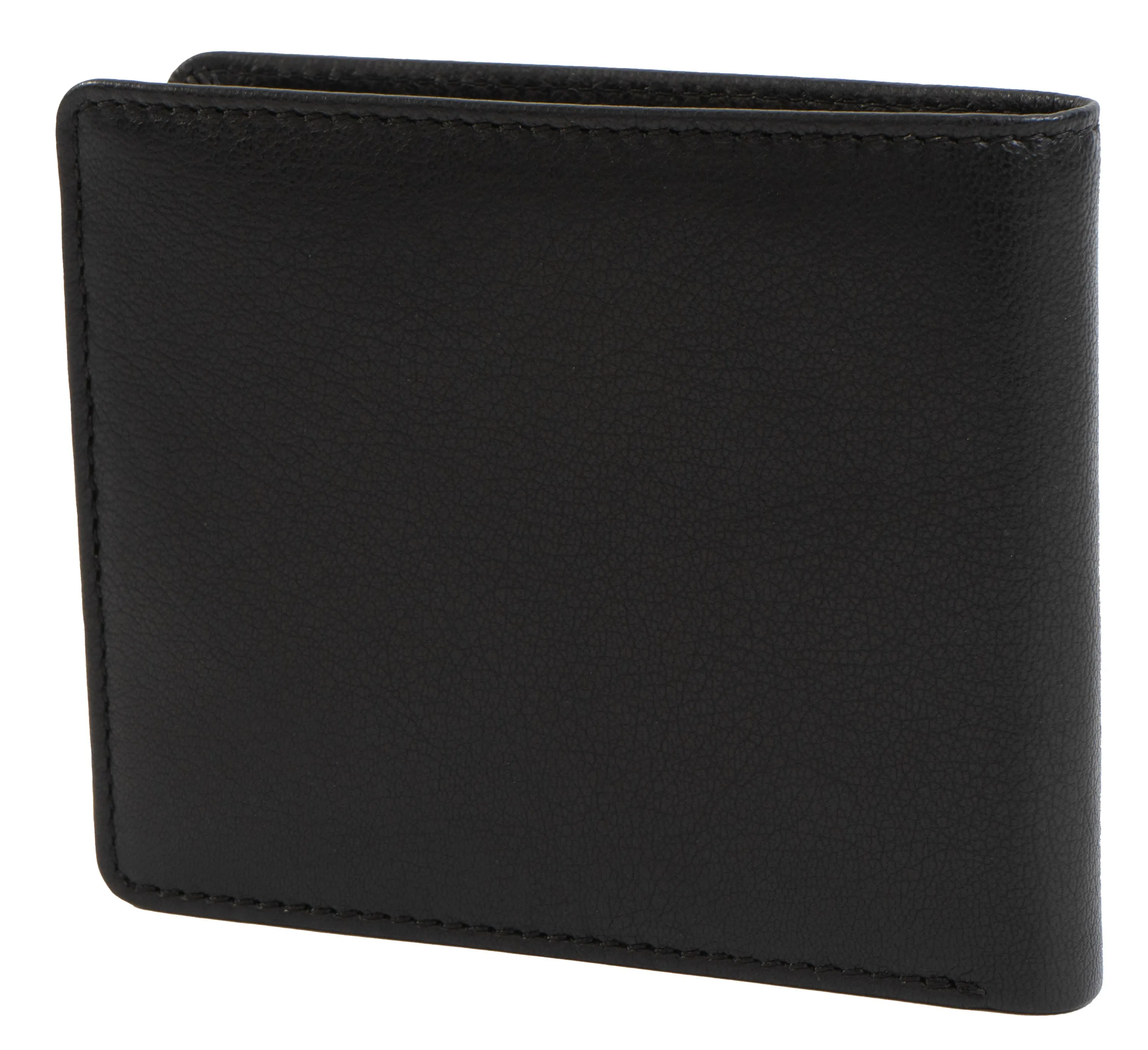 Jack Abrahams Goat Nappa Leather Bi-Fold Wallet with Flip ID Window Brown/Cognac