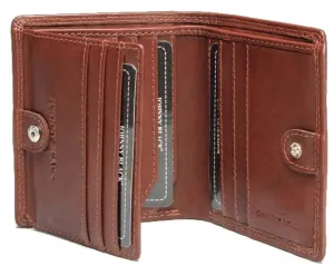 Johnny Black Bavaria 12CC Stud Closure Leather Wallet - RFID | Brown