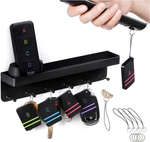 Key Finder Trackers & Retriever with Metal Key Hooks - Beeper Tag Locators to Find TV Remote Control Fast- Keychain Tracker Tags - Tracking Items, Keys, Purse, Wallet, to Locate Them Quickly