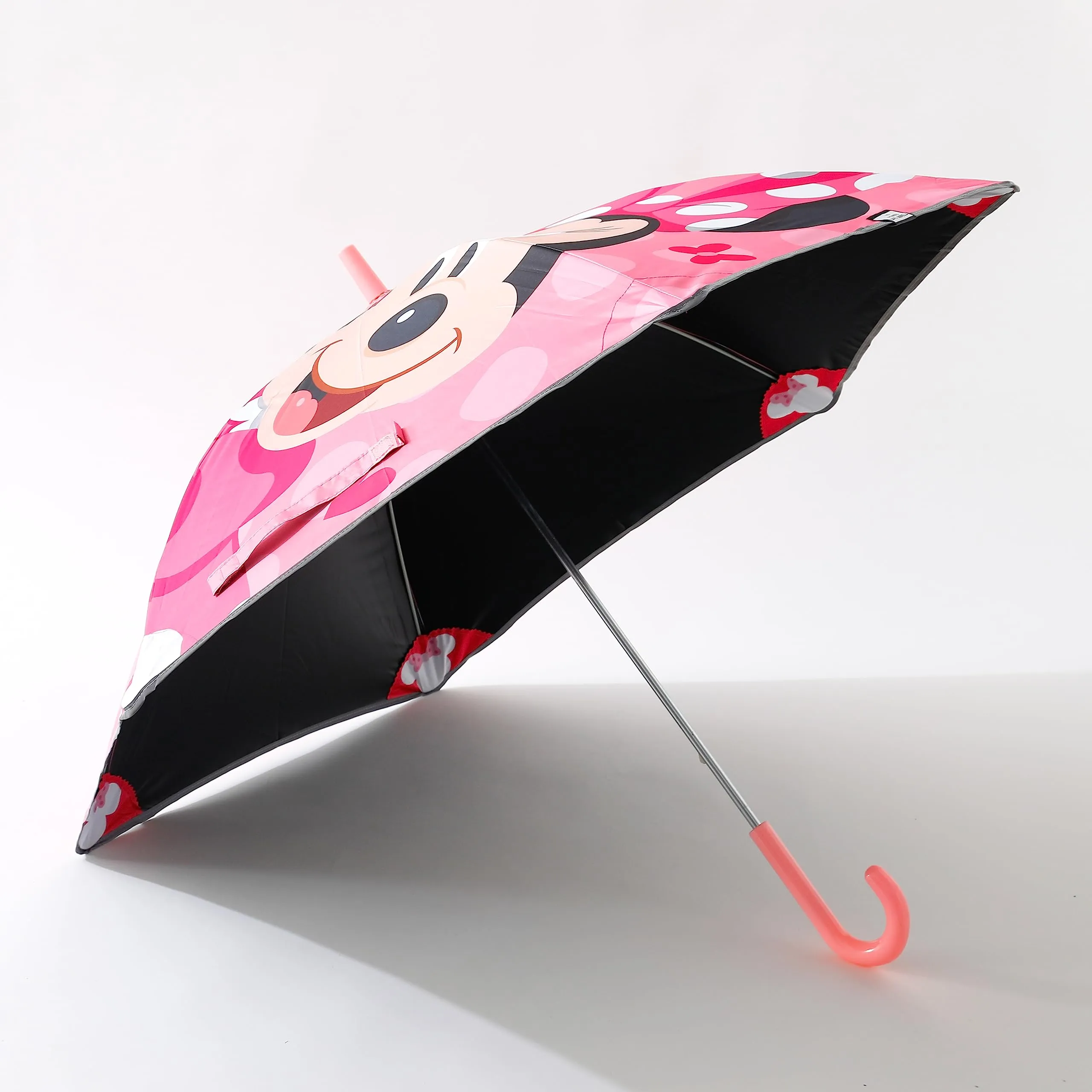 Kuber Industries Disney Minnie Print Umbrella For Kids|Automatic Umbrella For Rain (Pink)