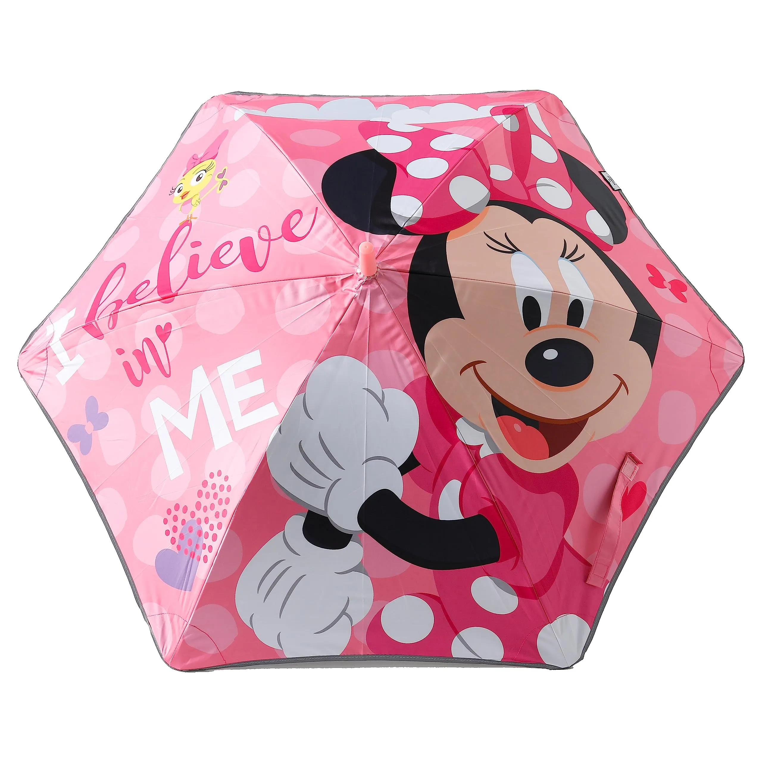 Kuber Industries Disney Minnie Print Umbrella For Kids|Automatic Umbrella For Rain (Pink)