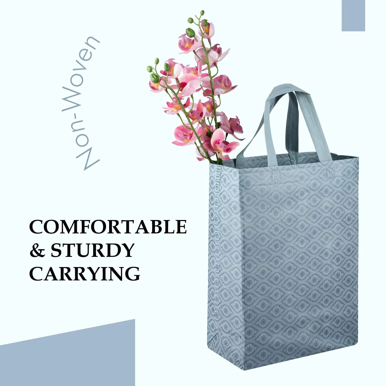 Kuber Industries Shopping Handbag | Grocery Handbag | Shopping Bag | Grocery Shopping Bag | Reusable Shopping Bags | Vegetable Bag | Eye-Print Carry Bag | Pack of 12 | Gray