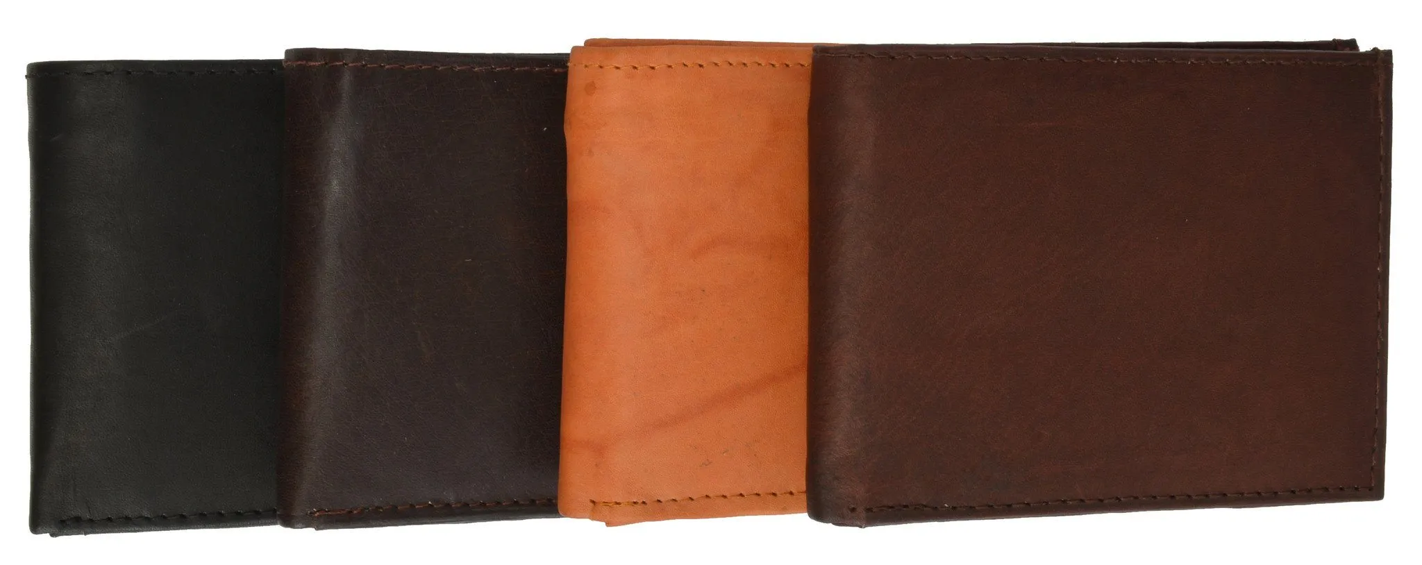 Leather Bi-Fold Wallet -Burgundy