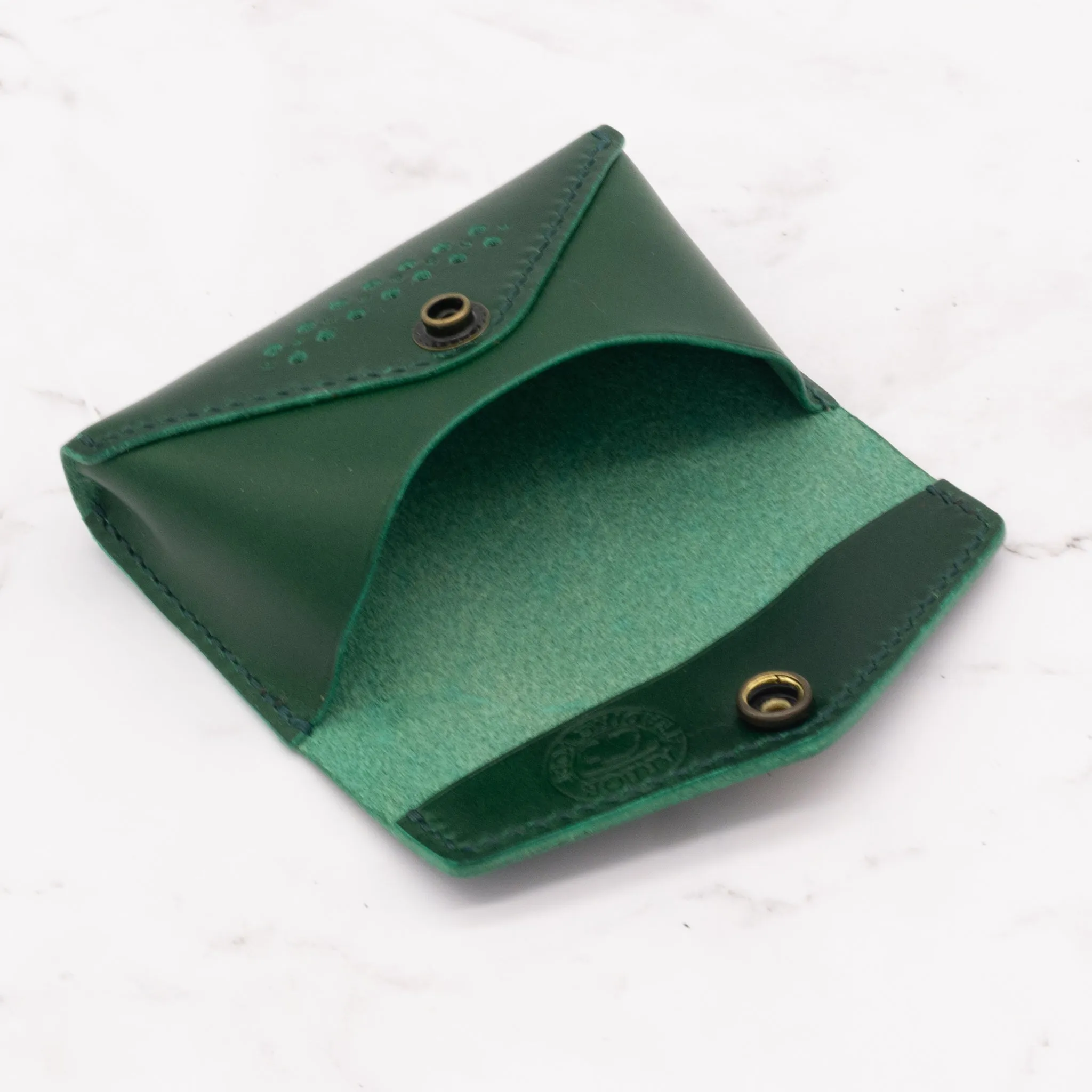 Leather Business Card Case with Snap