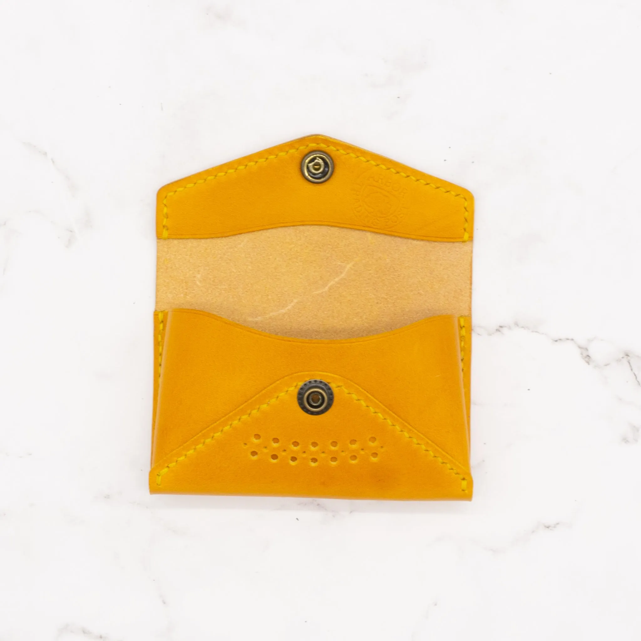 Leather Business Card Case with Snap