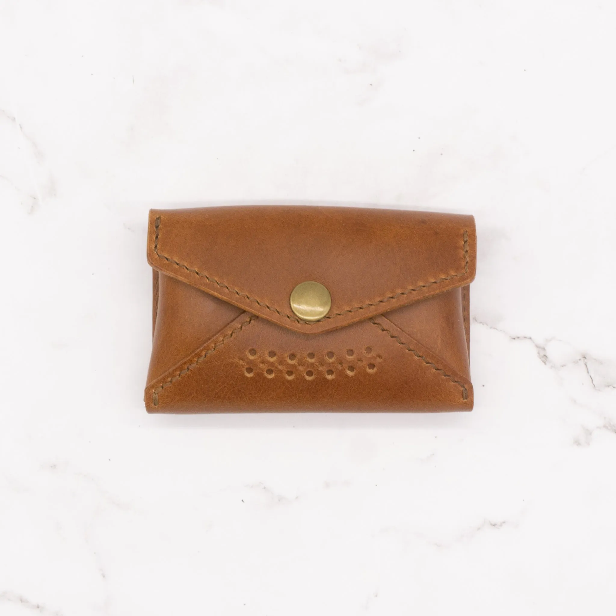 Leather Business Card Case with Snap