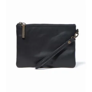 Leather Cassie Clutch Classic Collection - Black