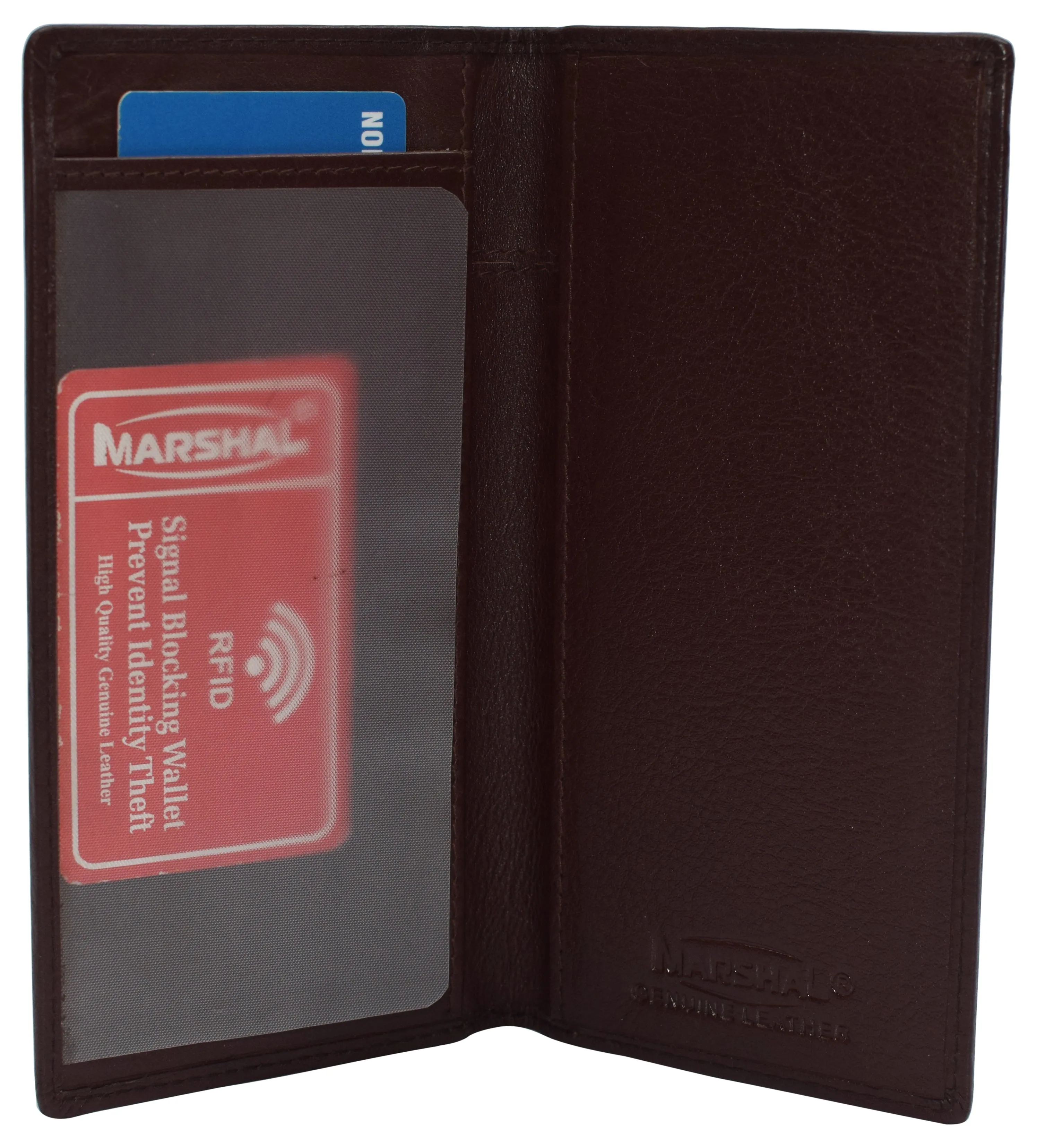 Leather Checkbook Cover for Men Women RFID Blocking by Marshal