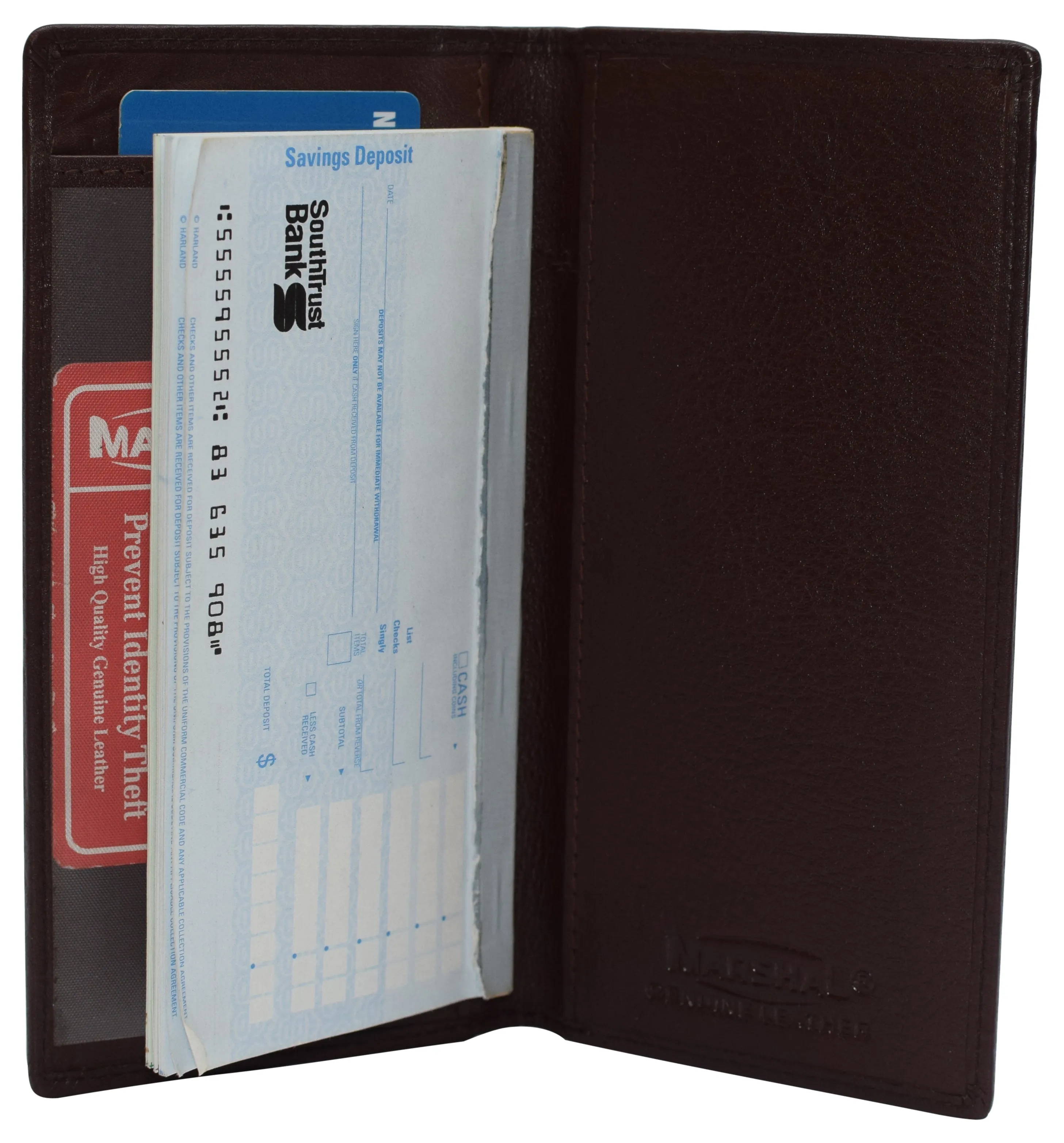 Leather Checkbook Cover for Men Women RFID Blocking by Marshal