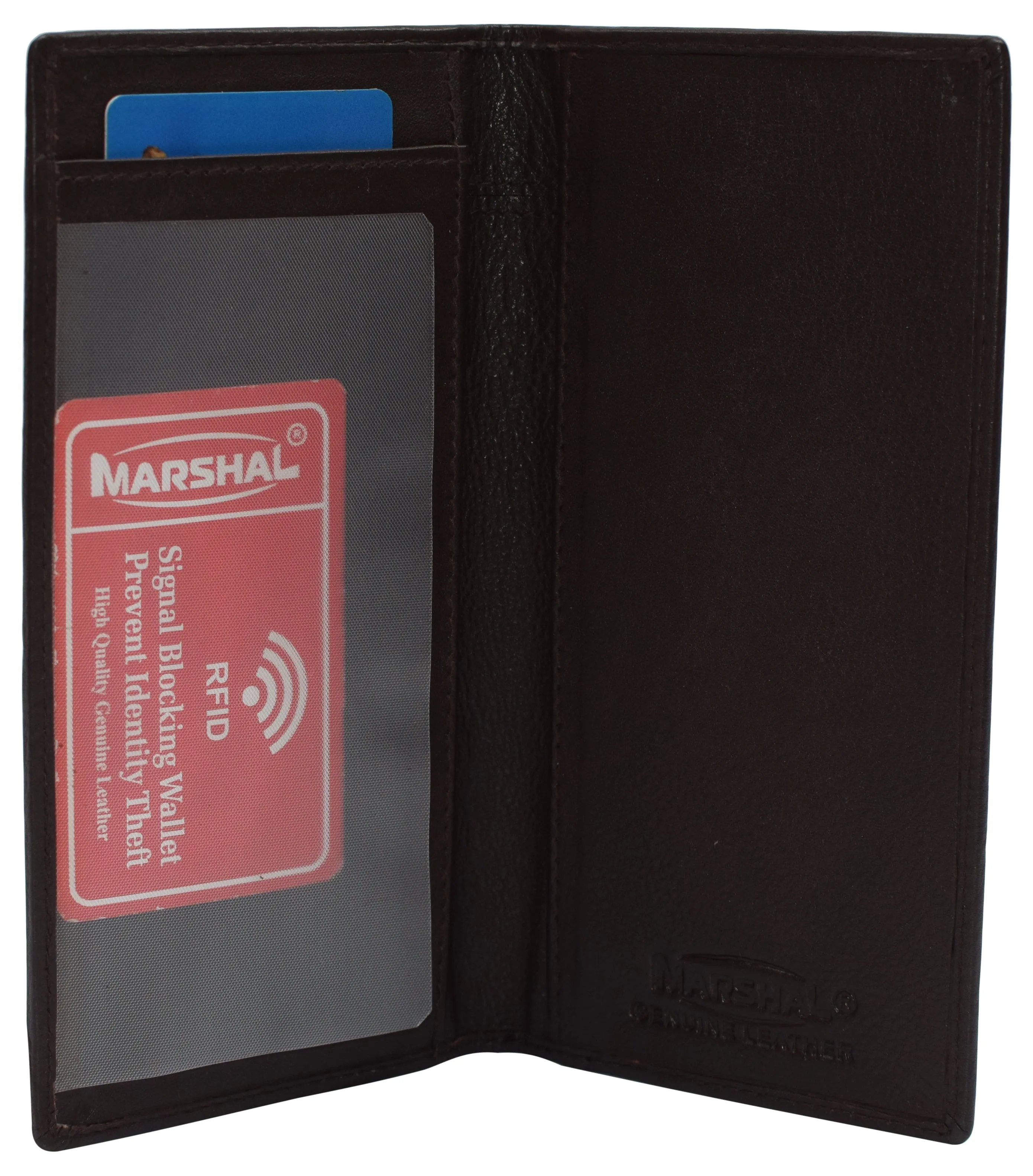 Leather Checkbook Cover for Men Women RFID Blocking by Marshal