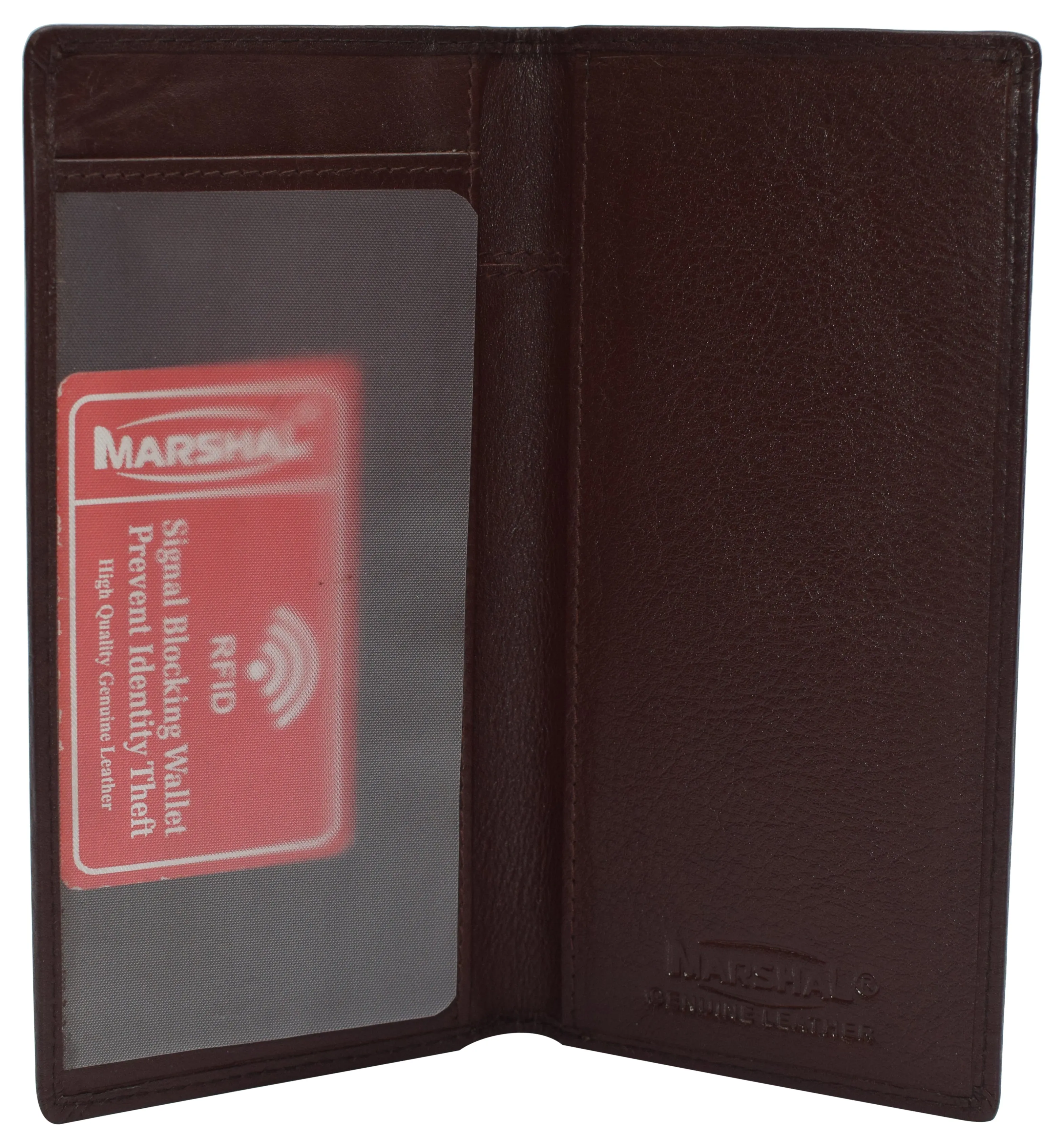 Leather Checkbook Cover for Men Women RFID Blocking by Marshal