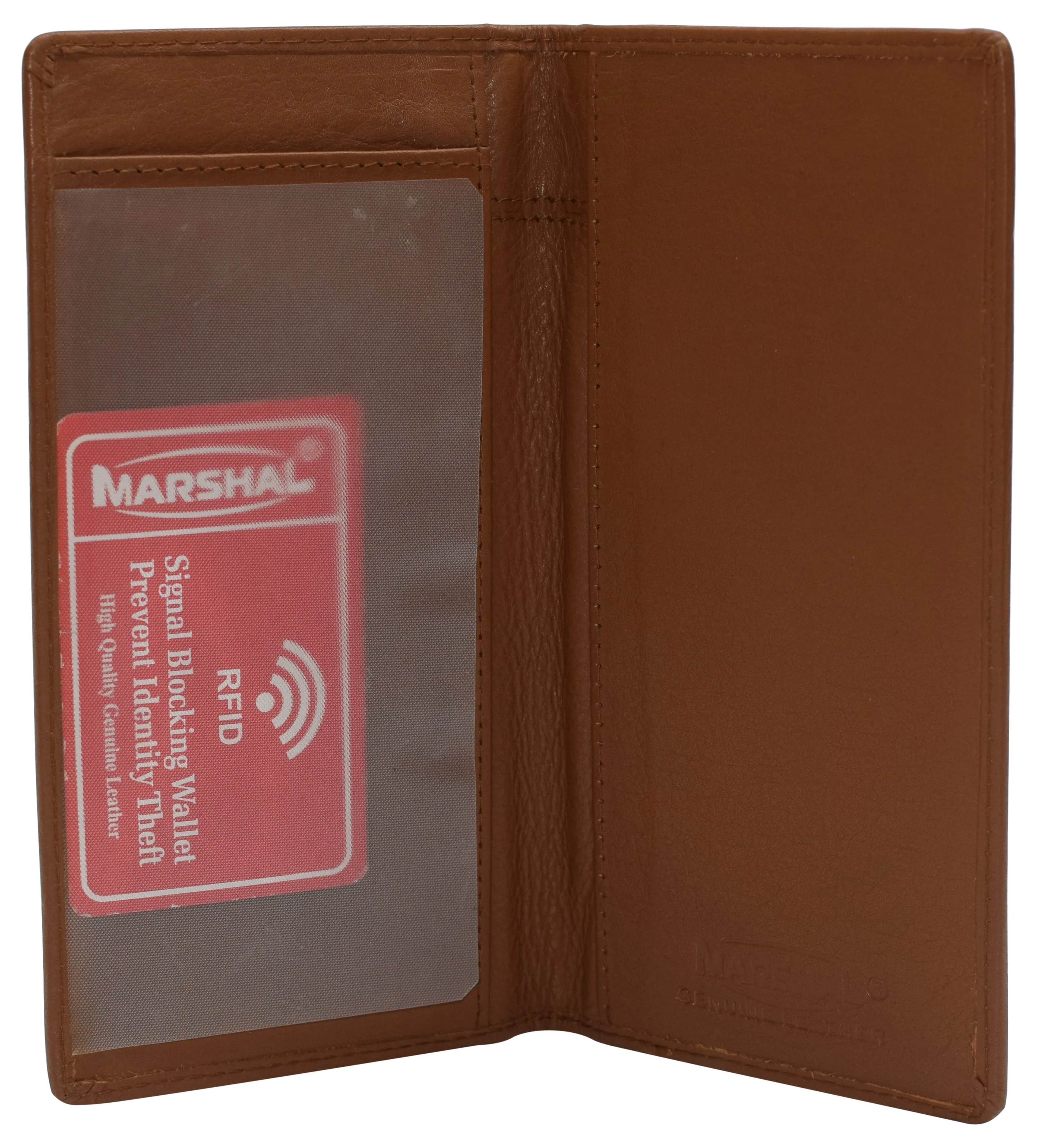 Leather Checkbook Cover for Men Women RFID Blocking by Marshal