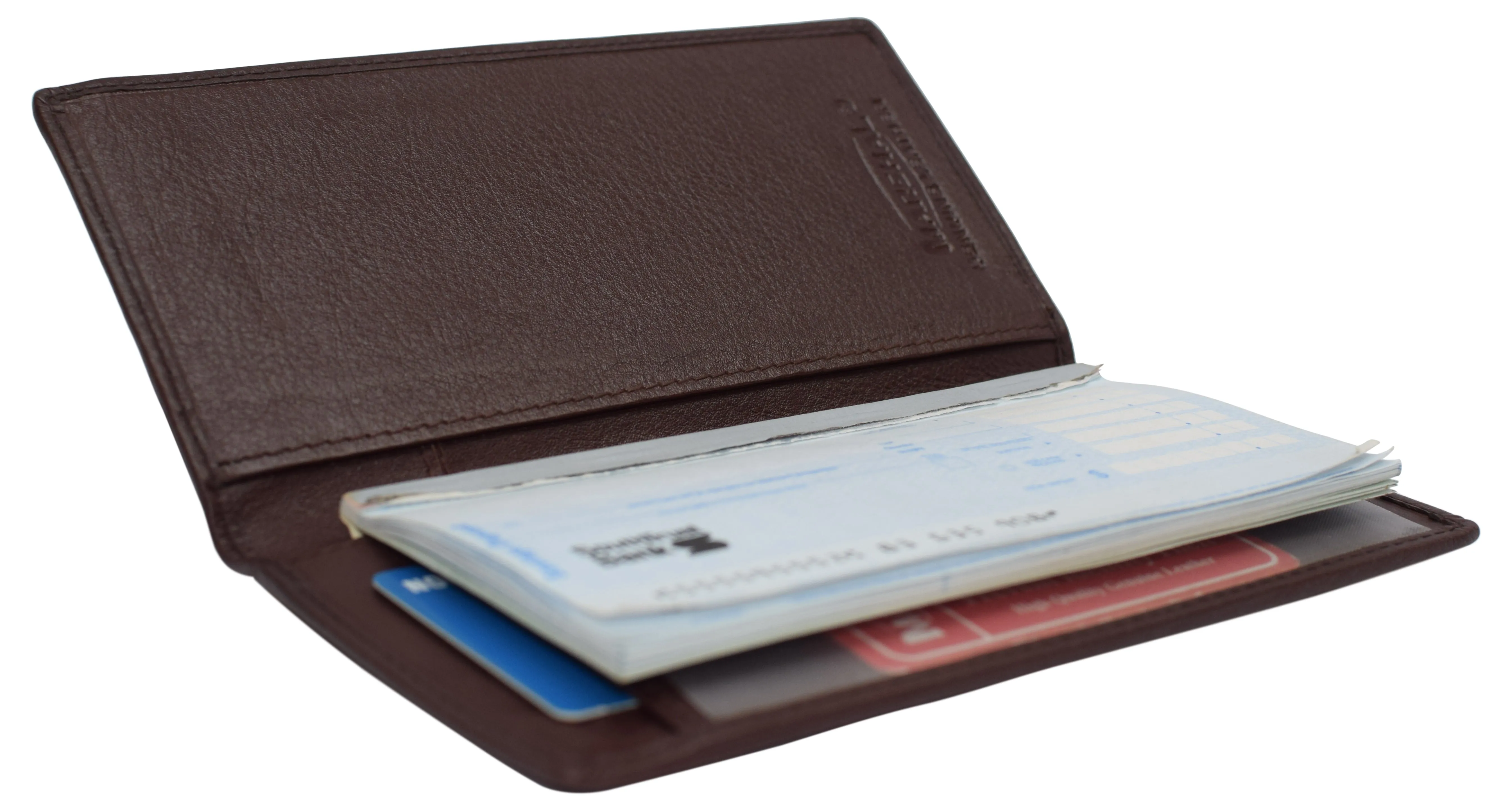 Leather Checkbook Cover for Men Women RFID Blocking by Marshal