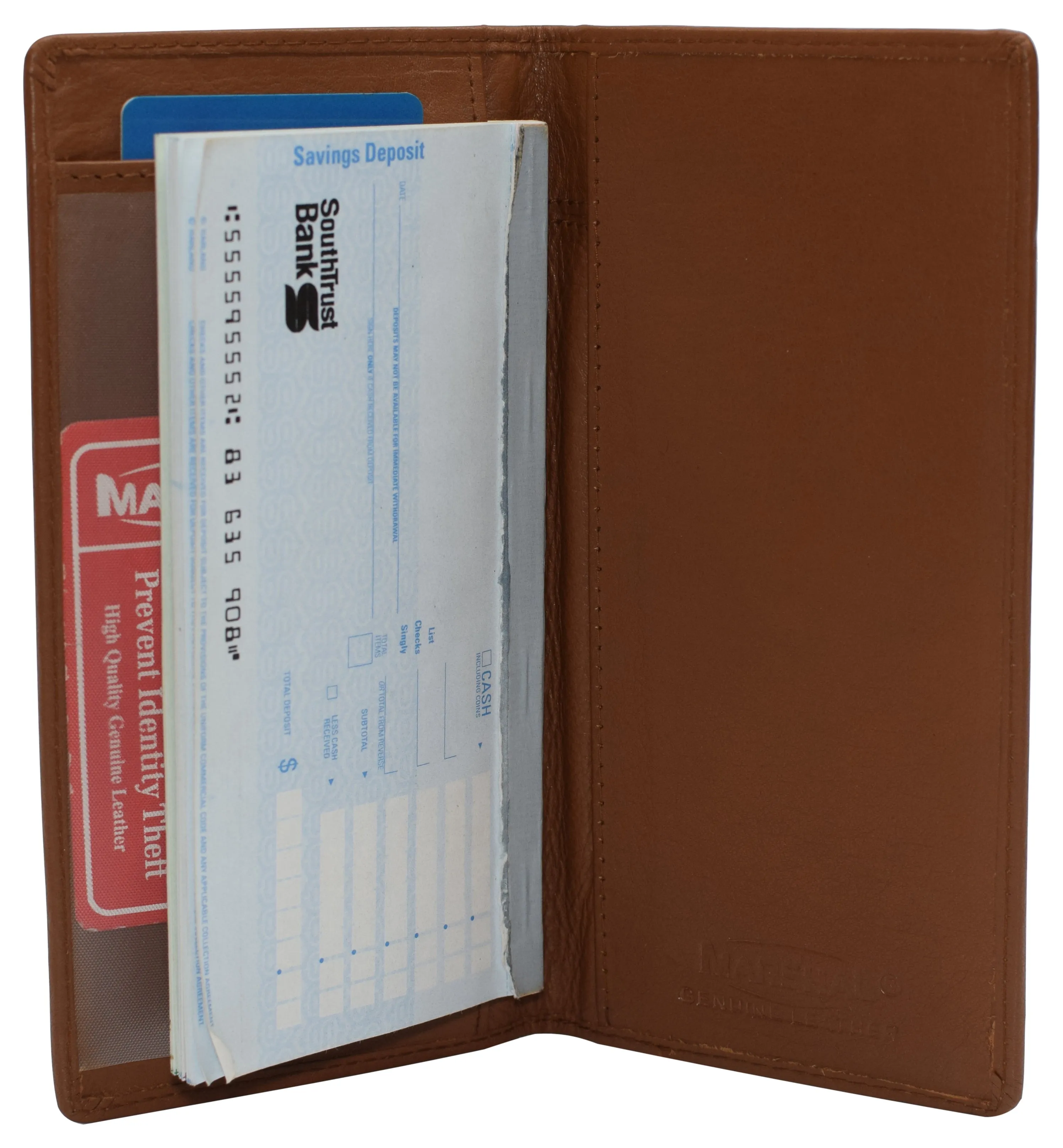 Leather Checkbook Cover for Men Women RFID Blocking by Marshal