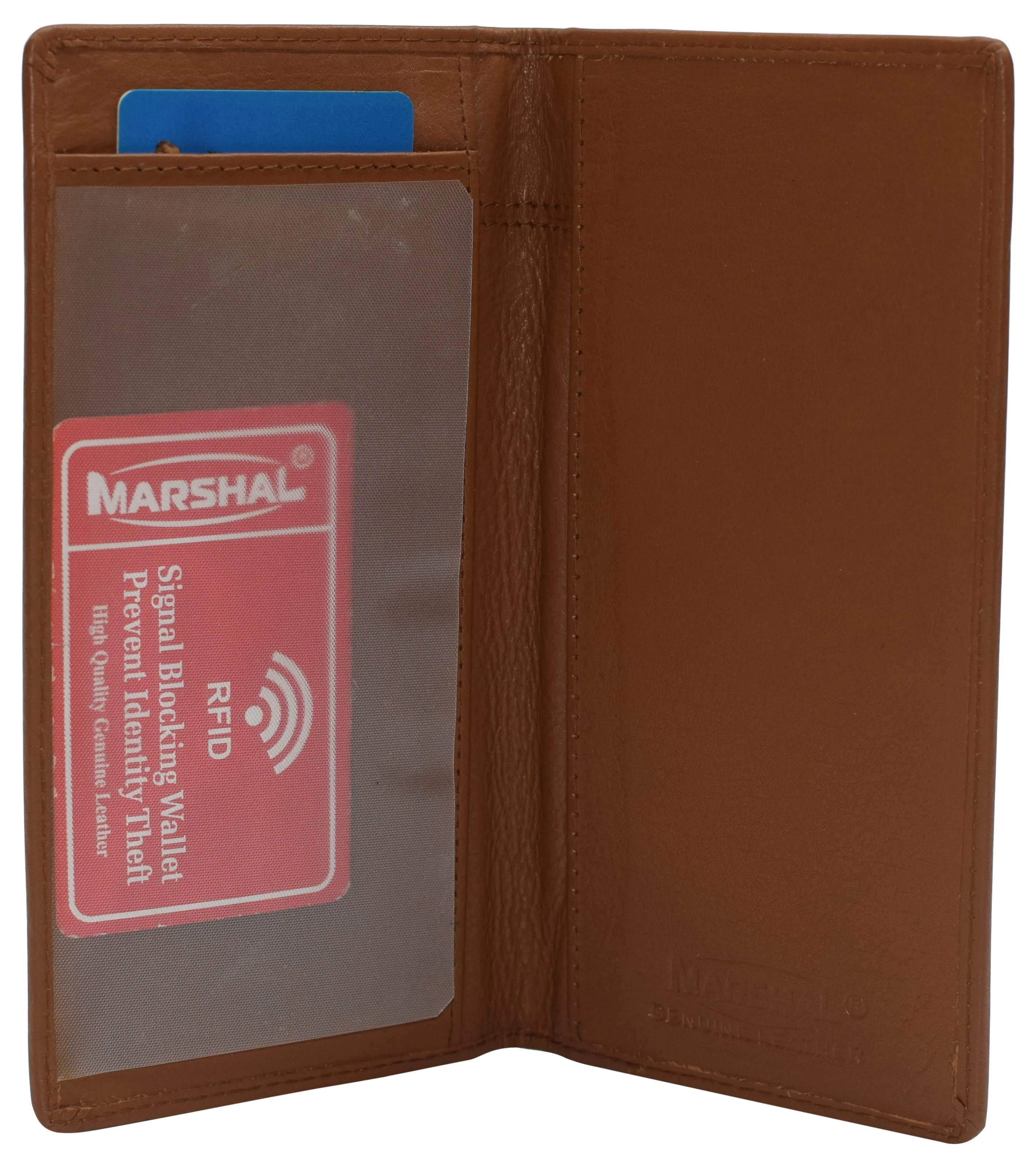 Leather Checkbook Cover for Men Women RFID Blocking by Marshal