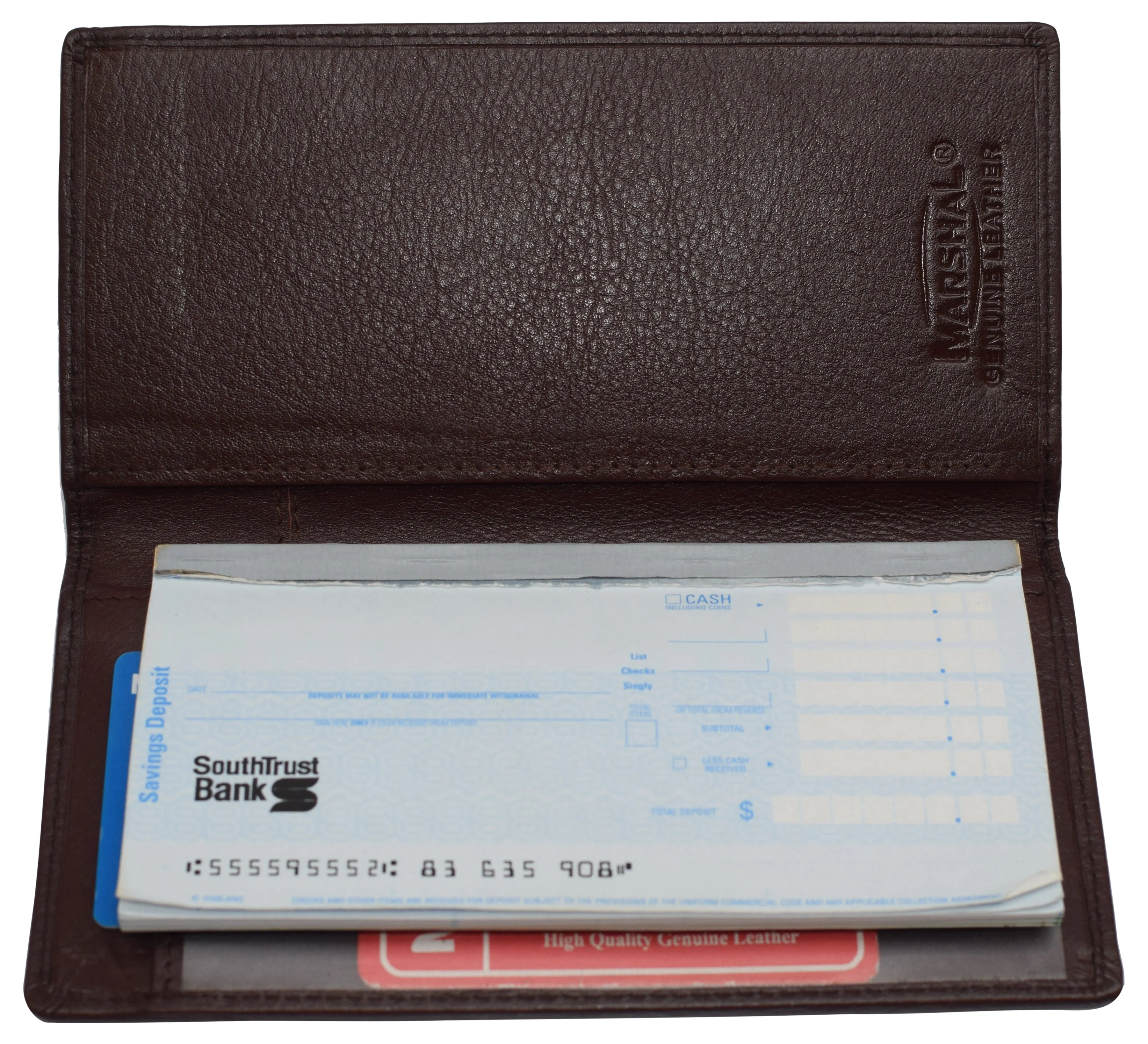 Leather Checkbook Cover for Men Women RFID Blocking by Marshal