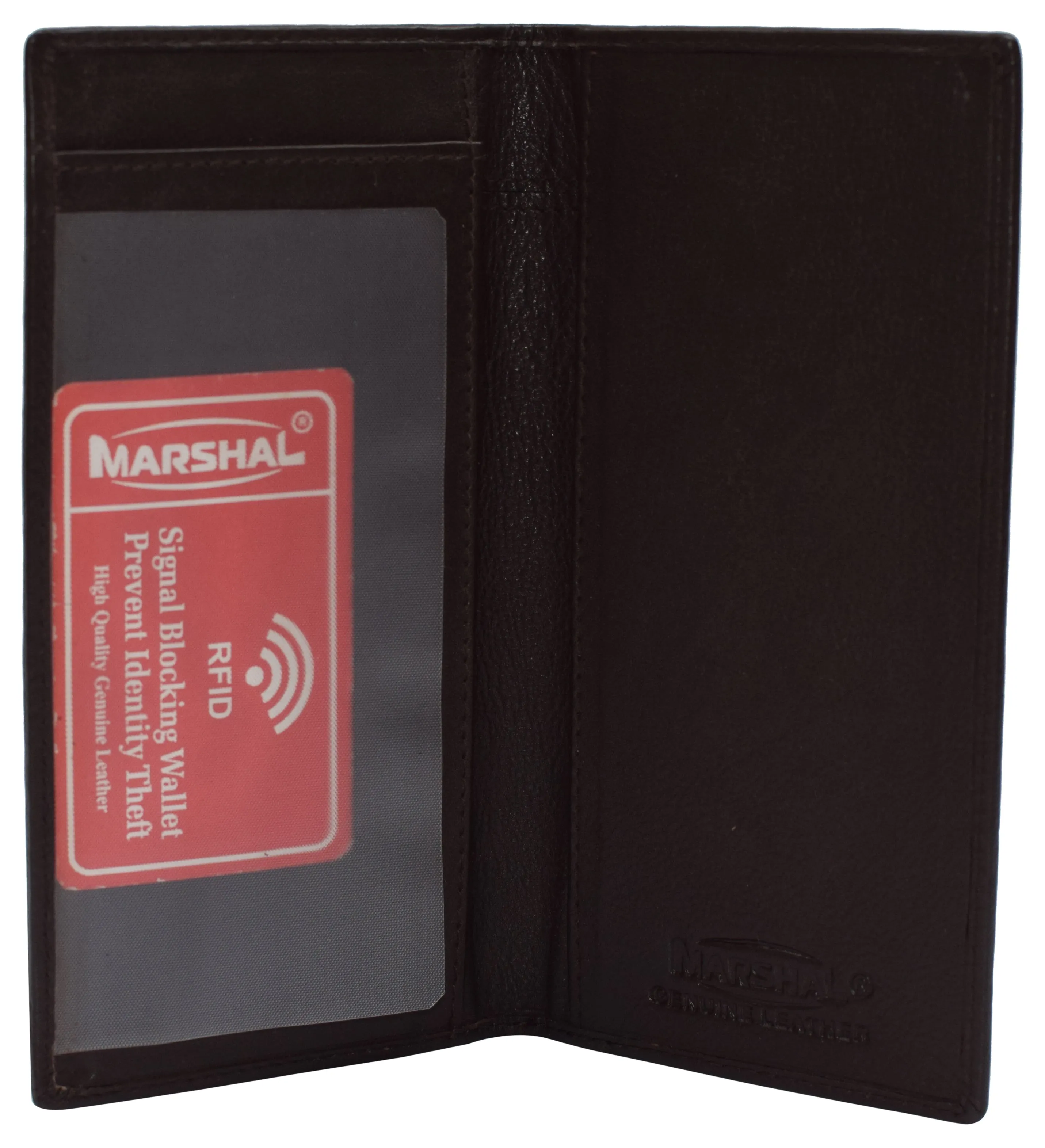 Leather Checkbook Cover for Men Women RFID Blocking by Marshal