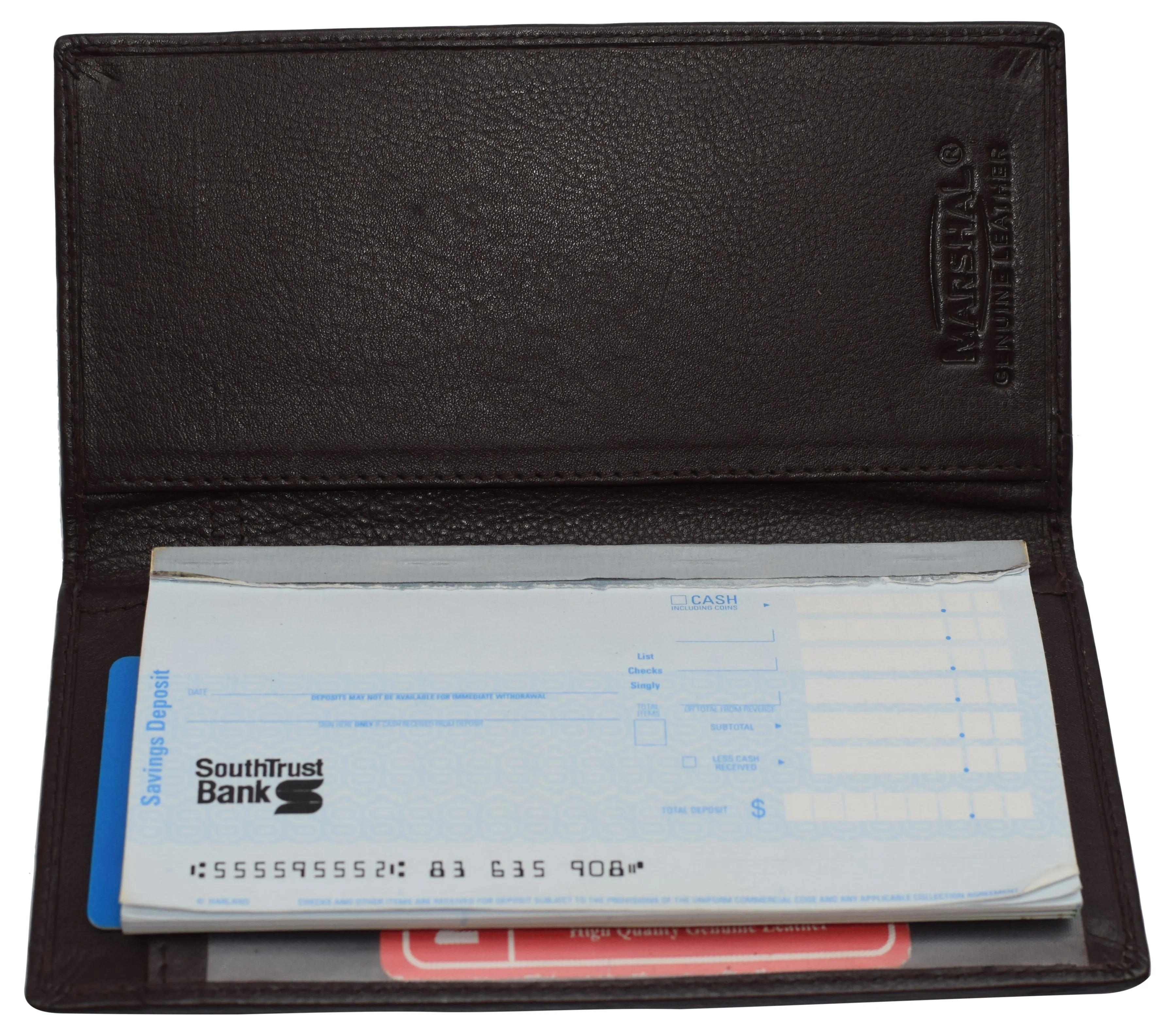 Leather Checkbook Cover for Men Women RFID Blocking by Marshal