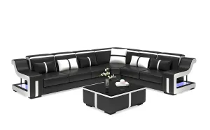 Lisa Leather Corner Sectional with LED Light