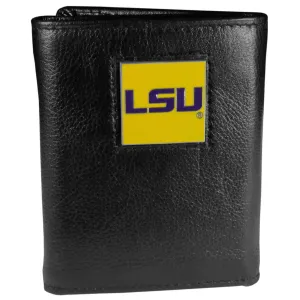 LSU Tigers Deluxe Leather Tri-fold Wallet