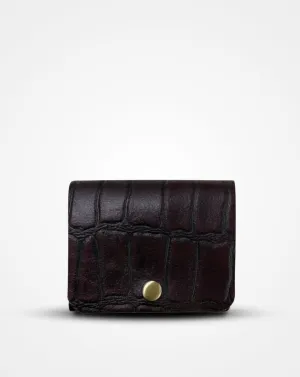 MAROON TURTLEBACK NATIVE BATUA - SLIM LEATHER WALLET