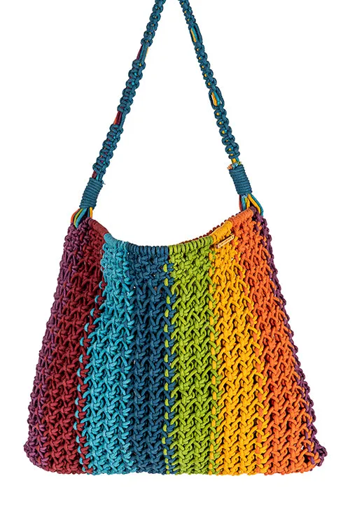 Maya  Striped Hand-Knotted Tote