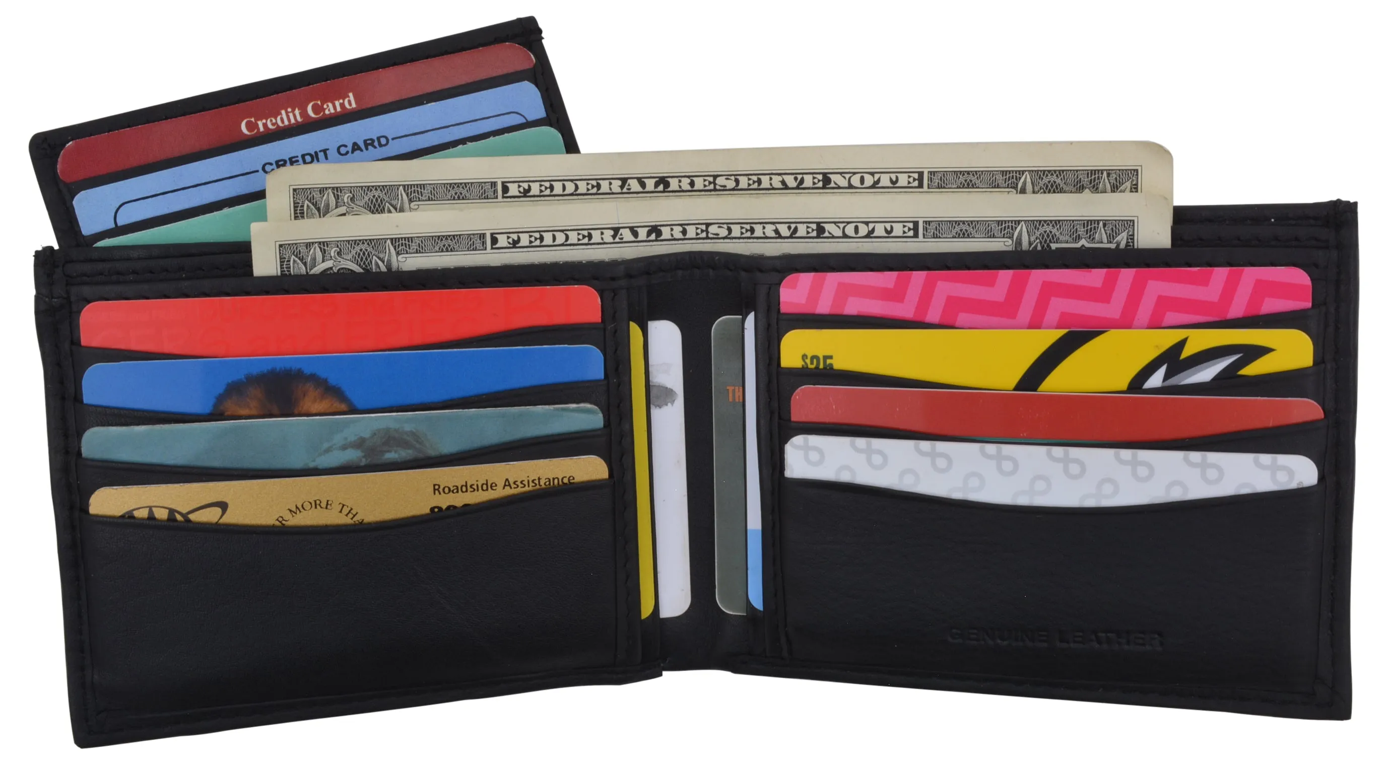 Men's Premium Leather RFID Bifold Wallet W/ Removable Front ID Card Holder