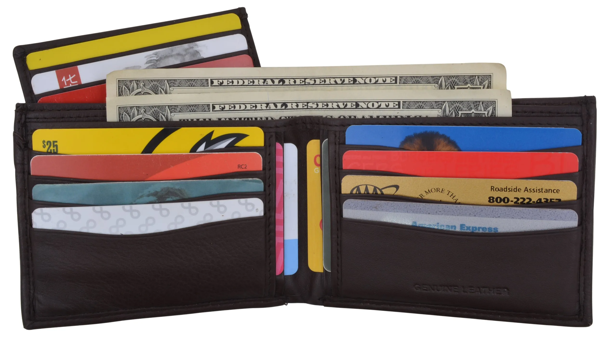 Men's Premium Leather RFID Bifold Wallet W/ Removable Front ID Card Holder