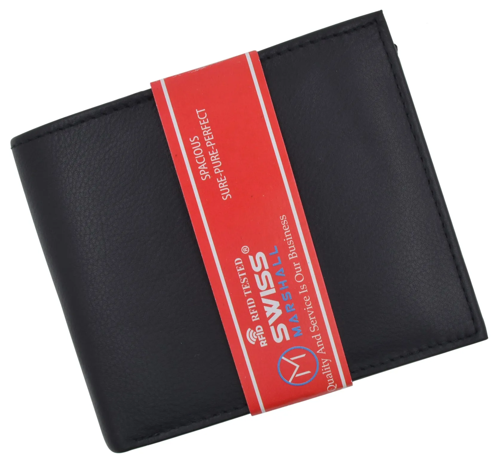 Mens RFID Leather Multi Credit Card ID Snap Bifold Wallet with Coin Pouch