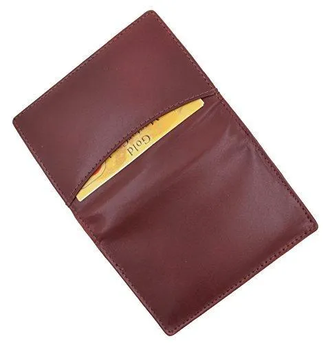 Moga Genuine Leather Business Card Holder Name Card Case Credit Card Wallet with ID Window