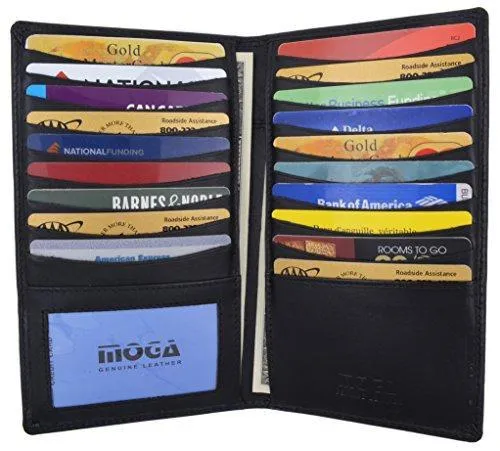 Moga Genuine Leather Men's Deluxe Bifold Multi Credit Card Case ID Wallet