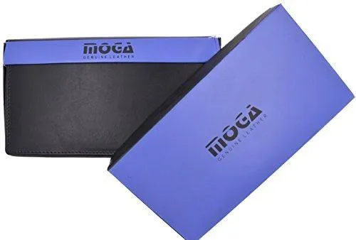 Moga Genuine Leather Men's Deluxe Bifold Multi Credit Card Case ID Wallet