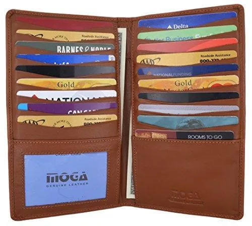 Moga Genuine Leather Men's Deluxe Bifold Multi Credit Card Case ID Wallet