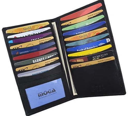 Moga Genuine Leather Men's Deluxe Bifold Multi Credit Card Case ID Wallet