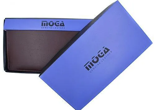 Moga Genuine Leather Men's Deluxe Bifold Multi Credit Card Case ID Wallet