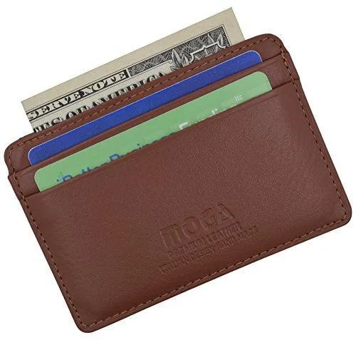 Moga Slim Leather Wallet Credit Card Case Sleeve Card Holder With ID Window