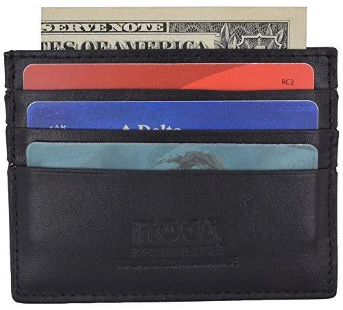 Moga Slim Leather Wallet Credit Card Case Sleeve Card Holder With ID Window