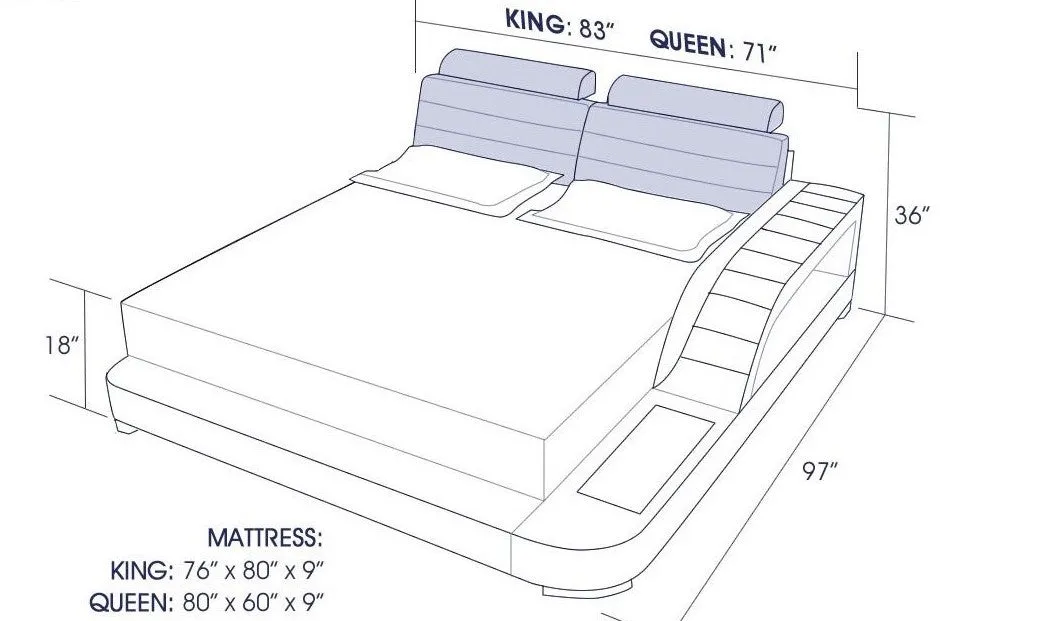 Nathanson Leather Bed With Storage