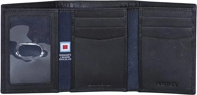 Nautica Men's Classic Leather Trifold RFID Wallet