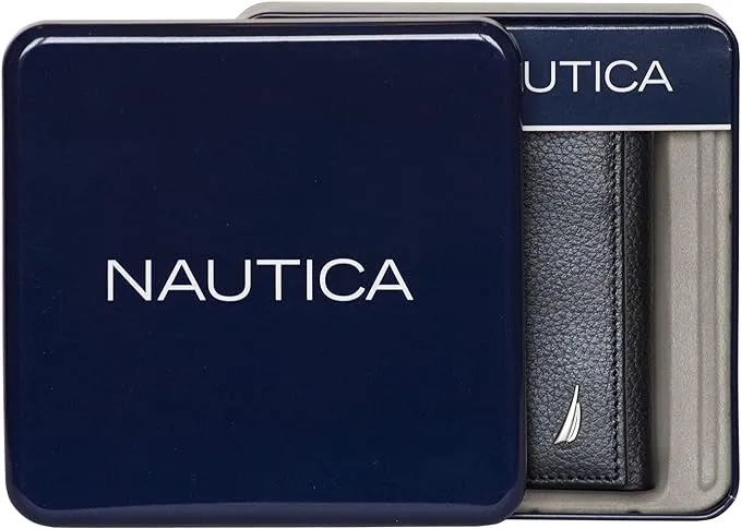 Nautica Men's Classic Leather Trifold RFID Wallet 