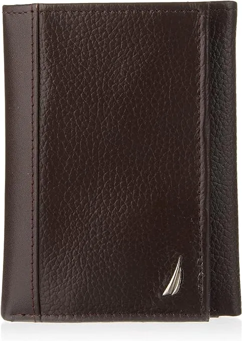 Nautica Men's Classic Leather Trifold RFID Wallet 