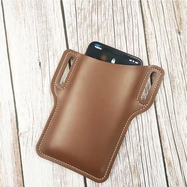 New  Men Cellphone Loop Holster Case Belt Waist Bag Props Leather Purse Phone Wallet |Phone Case & Covers