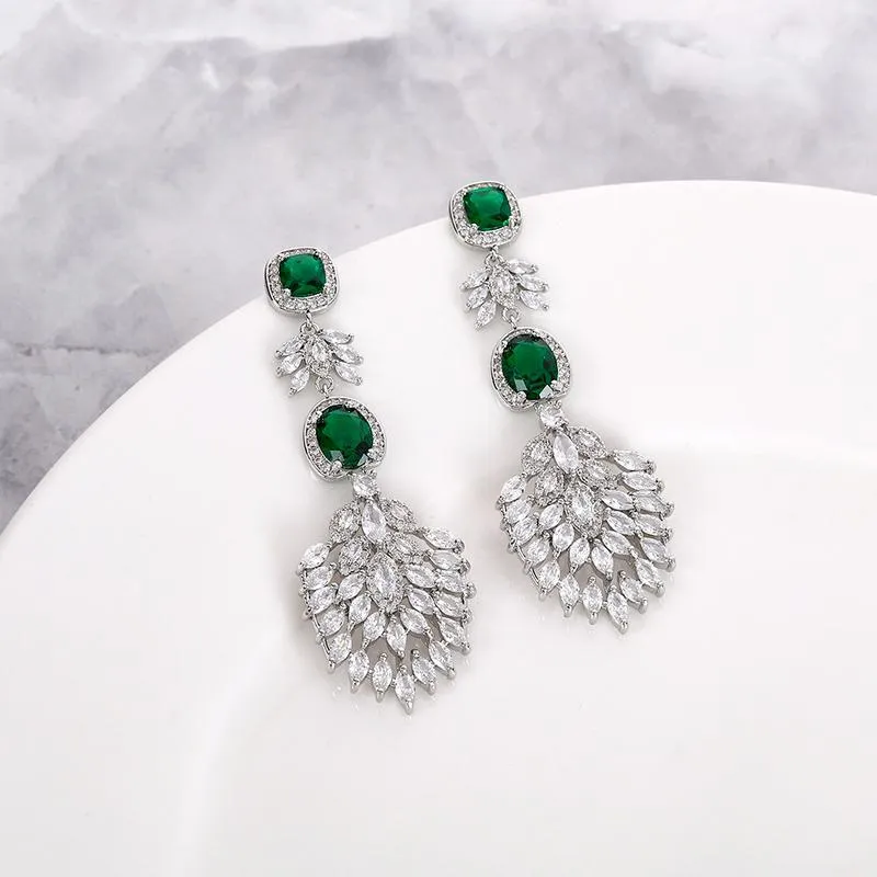 【ODN-E2166】 2022 Trendy Red Drop-shaped Zircon Earrings Female S925 Silver Needle Light Luxury Heavy Industry High-end Earrings