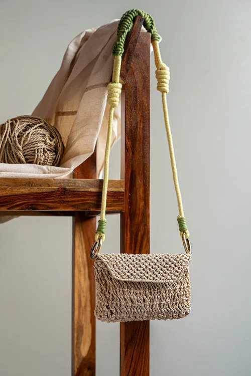 One 'O' Eight Knots Glee Raffia Mini Bag - Beige