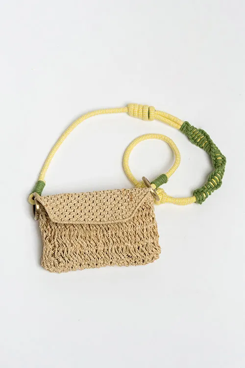 One 'O' Eight Knots Glee Raffia Mini Bag - Beige